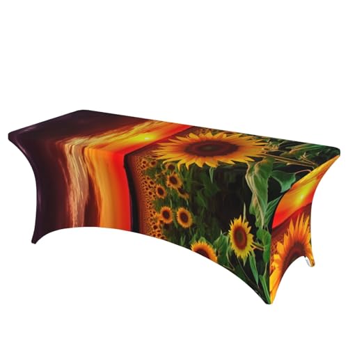 FHEDVBN Stretch-Spandex-Tischdecke, Sonnenuntergang, Tischdecke für rechteckige Passform, dekorative Tischdecke, für drinnen und draußen, waschbar, für Veranstaltungen, Hochzeiten, Partys FHEDVBN Stretch-Spandex-Tischdecke, Sonnenuntergang, Tischdecke für rechteckige Passform, dekorative Tischdecke, für drinnen und draußen, waschbar, für Veranstaltungen, Hochzeiten, Partys von FHEDVBN