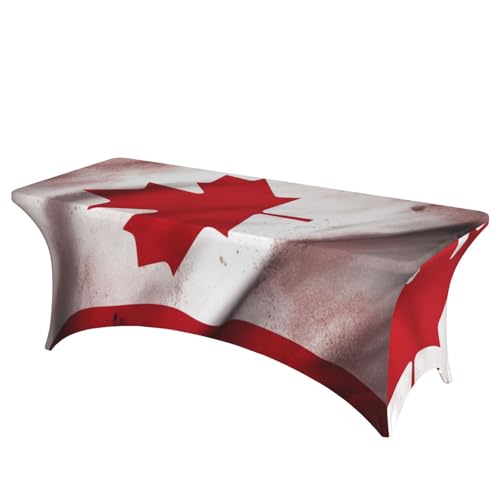 FHEDVBN Stretch-Spandex-Tischdecke, Tischdecke mit kanadischer Flagge, rechteckig, dekorative Tischdecke, für drinnen und draußen, waschbar, für Veranstaltungen, Hochzeiten, Partys FHEDVBN Stretch-Spandex-Tischdecke, Tischdecke mit kanadischer Flagge, rechteckig, dekorative Tischdecke, für drinnen und draußen, waschbar, für Veranstaltungen, Hochzeiten, Partys von FHEDVBN