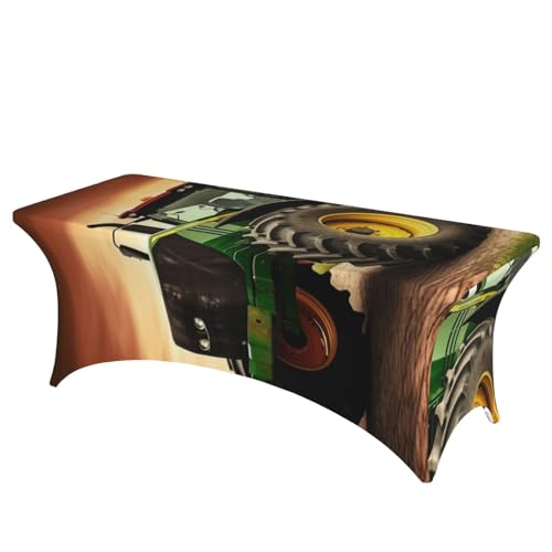 FHEDVBN Stretch-Spandex-Tischdecke, Traktor-Motiv, rechteckig, dekorative Tischdecke, für drinnen und draußen, waschbar, für Veranstaltungen, Hochzeiten, Partys FHEDVBN Stretch-Spandex-Tischdecke, Traktor-Motiv, rechteckig, dekorative Tischdecke, für drinnen und draußen, waschbar, für Veranstaltungen, Hochzeiten, Partys von FHEDVBN