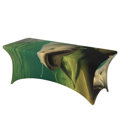FHEDVBN Stretch-Spandex-Tischdecke, Unterwasser-Tischdecke für rechteckige Passform, dekorative Tischdecke, für drinnen und draußen, waschbar, für Veranstaltungen, Hochzeiten, Partys FHEDVBN Stretch-Spandex-Tischdecke, Unterwasser-Tischdecke für rechteckige Passform, dekorative Tischdecke, für drinnen und draußen, waschbar, für Veranstaltungen, Hochzeiten, Partys von FHEDVBN