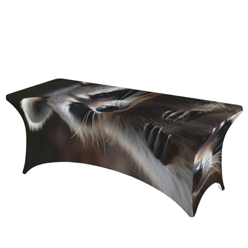 FHEDVBN Stretch-Spandex-Tischdecke, Waschbär-Tischdecke für rechteckige Passform, dekorative Tischdecke, für drinnen und draußen, waschbar, für Veranstaltungen, Hochzeiten, Partys FHEDVBN Stretch-Spandex-Tischdecke, Waschbär-Tischdecke für rechteckige Passform, dekorative Tischdecke, für drinnen und draußen, waschbar, für Veranstaltungen, Hochzeiten, Partys von FHEDVBN