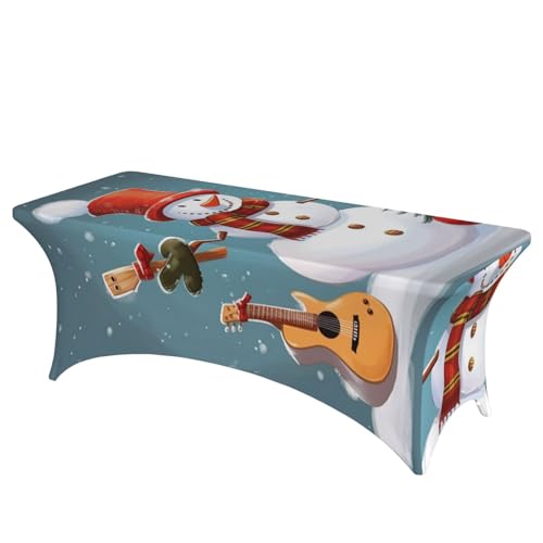 FHEDVBN Stretch-Spandex-Tischdecke, Weihnachts-Schneemann-Tischdecke für rechteckige Passform, dekorative Tischdecke, für drinnen und draußen, waschbar, für Veranstaltungen, Hochzeiten, Partys FHEDVBN Stretch-Spandex-Tischdecke, Weihnachts-Schneemann-Tischdecke für rechteckige Passform, dekorative Tischdecke, für drinnen und draußen, waschbar, für Veranstaltungen, Hochzeiten, Partys von FHEDVBN
