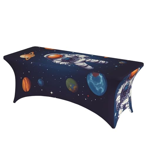 FHEDVBN Stretch-Spandex-Tischdecke, Weltraum-Astronauten-Tischdecke für rechteckige Passform, dekorative Tischdecke, für drinnen und draußen, waschbar, Tischdecke für Veranstaltungen, Hochzeiten FHEDVBN Stretch-Spandex-Tischdecke, Weltraum-Astronauten-Tischdecke für rechteckige Passform, dekorative Tischdecke, für drinnen und draußen, waschbar, Tischdecke für Veranstaltungen, Hochzeiten von FHEDVBN