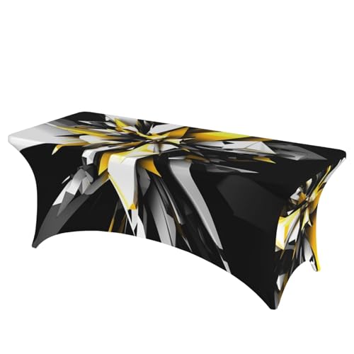 FHEDVBN Stretch-Spandex-Tischdecke, abstrakte Tischdecke für rechteckige Passform, dekorative Tischdecke, für drinnen und draußen, waschbar, für Veranstaltungen, Hochzeiten, Partys, 1,8 m FHEDVBN Stretch-Spandex-Tischdecke, abstrakte Tischdecke für rechteckige Passform, dekorative Tischdecke, für drinnen und draußen, waschbar, für Veranstaltungen, Hochzeiten, Partys, 1,8 m von FHEDVBN