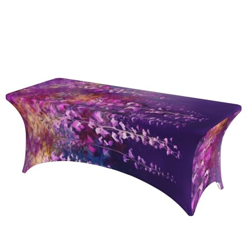 FHEDVBN Stretch-Spandex-Tischdecke, abstrakte violette weinende Blume, Tischdecke für rechteckige Passform, dekorative Tischdecke, für drinnen und draußen, waschbar, Tischdecke für Veranstaltungen FHEDVBN Stretch-Spandex-Tischdecke, abstrakte violette weinende Blume, Tischdecke für rechteckige Passform, dekorative Tischdecke, für drinnen und draußen, waschbar, Tischdecke für Veranstaltungen von FHEDVBN