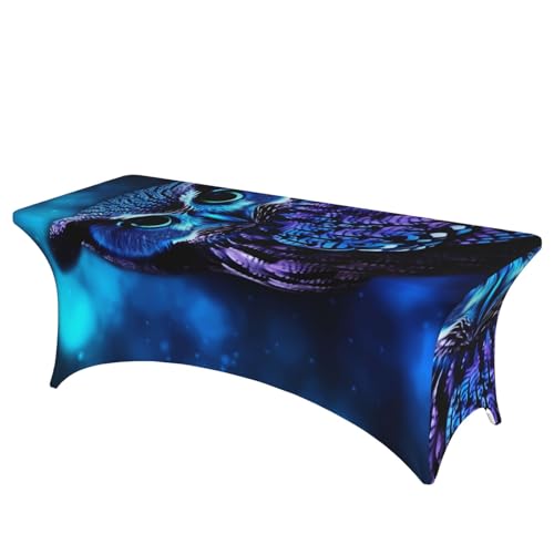 FHEDVBN Stretch-Spandex-Tischdecke, blaue Eule, Tischdecke für rechteckige Passform, dekorative Tischdecke, für drinnen und draußen, waschbar, Tischdecke für Veranstaltungen, Hochzeiten, Partys FHEDVBN Stretch-Spandex-Tischdecke, blaue Eule, Tischdecke für rechteckige Passform, dekorative Tischdecke, für drinnen und draußen, waschbar, Tischdecke für Veranstaltungen, Hochzeiten, Partys von FHEDVBN