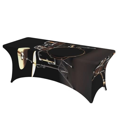 FHEDVBN Stretch-Spandex-Tischdecke, cooles Schlagzeug-Set, Tischdecke für rechteckige Passform, dekorative Tischdecke, für drinnen und draußen, waschbar, Tischdecke für Veranstaltungen, Hochzeiten FHEDVBN Stretch-Spandex-Tischdecke, cooles Schlagzeug-Set, Tischdecke für rechteckige Passform, dekorative Tischdecke, für drinnen und draußen, waschbar, Tischdecke für Veranstaltungen, Hochzeiten von FHEDVBN