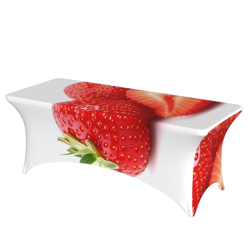 FHEDVBN Stretch-Spandex-Tischdecke, frische Erdbeer-Tischdecke für rechteckige Passform, dekorative Tischdecke, für drinnen und draußen, waschbar, für Veranstaltungen, Hochzeiten, Partys FHEDVBN Stretch-Spandex-Tischdecke, frische Erdbeer-Tischdecke für rechteckige Passform, dekorative Tischdecke, für drinnen und draußen, waschbar, für Veranstaltungen, Hochzeiten, Partys von FHEDVBN