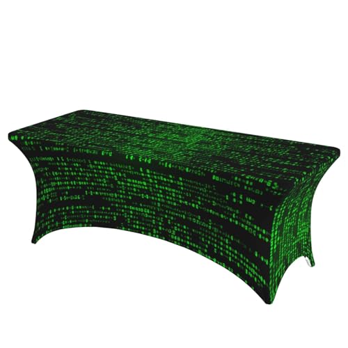 FHEDVBN Stretch-Spandex-Tischdecke, grüne Zahlen, binäre Tischdecke für rechteckige Passform, dekorative Tischdecke, für drinnen und draußen, waschbar, Tischdecke für Veranstaltungen, Hochzeiten FHEDVBN Stretch-Spandex-Tischdecke, grüne Zahlen, binäre Tischdecke für rechteckige Passform, dekorative Tischdecke, für drinnen und draußen, waschbar, Tischdecke für Veranstaltungen, Hochzeiten von FHEDVBN