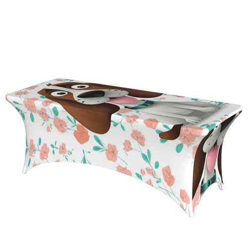 FHEDVBN Stretch-Spandex-Tischdecke, lustige Hunde-Tischdecke für rechteckige Passform, dekorative Tischdecke, für drinnen und draußen, waschbar, für Veranstaltungen, Hochzeiten, Partys FHEDVBN Stretch-Spandex-Tischdecke, lustige Hunde-Tischdecke für rechteckige Passform, dekorative Tischdecke, für drinnen und draußen, waschbar, für Veranstaltungen, Hochzeiten, Partys von FHEDVBN