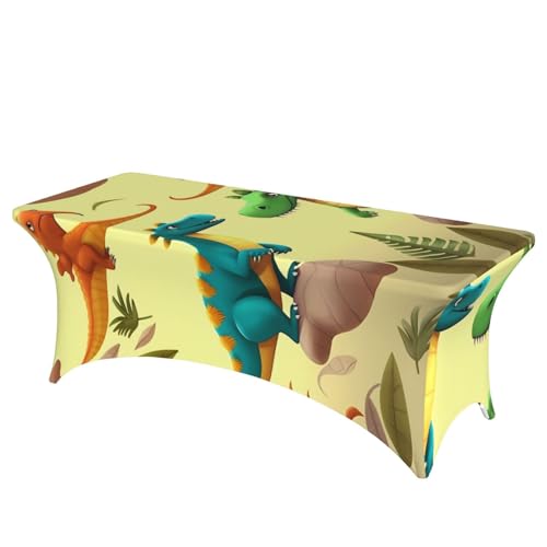 FHEDVBN Stretch-Spandex-Tischdecke, niedliche Cartoon-Dinosaurier-Tischdecke für rechteckige Passform, dekorative Tischdecke, für drinnen und draußen, waschbar, für Veranstaltungen, Hochzeiten, Partys FHEDVBN Stretch-Spandex-Tischdecke, niedliche Cartoon-Dinosaurier-Tischdecke für rechteckige Passform, dekorative Tischdecke, für drinnen und draußen, waschbar, für Veranstaltungen, Hochzeiten, Partys von FHEDVBN