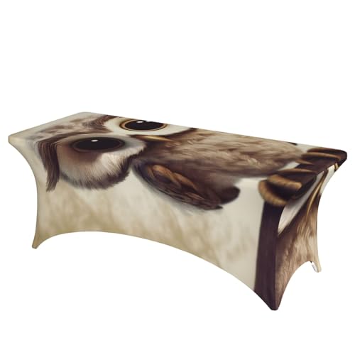 FHEDVBN Stretch-Spandex-Tischdecke, niedliche Eule, rechteckige Passform, dekorative Tischdecke, für drinnen und draußen, waschbar, für Veranstaltungen, Hochzeiten, Partys FHEDVBN Stretch-Spandex-Tischdecke, niedliche Eule, rechteckige Passform, dekorative Tischdecke, für drinnen und draußen, waschbar, für Veranstaltungen, Hochzeiten, Partys von FHEDVBN