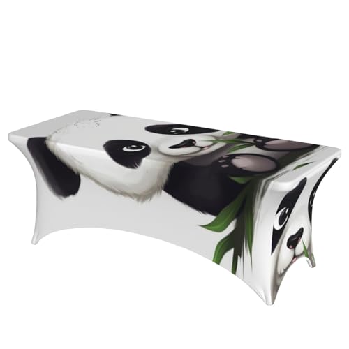 FHEDVBN Stretch-Spandex-Tischdecke, niedlicher Panda-Tischdecke für rechteckige Passform, dekorative Tischdecke, für drinnen und draußen, waschbar, Tischdecke für Veranstaltungen, Hochzeiten, Partys FHEDVBN Stretch-Spandex-Tischdecke, niedlicher Panda-Tischdecke für rechteckige Passform, dekorative Tischdecke, für drinnen und draußen, waschbar, Tischdecke für Veranstaltungen, Hochzeiten, Partys von FHEDVBN