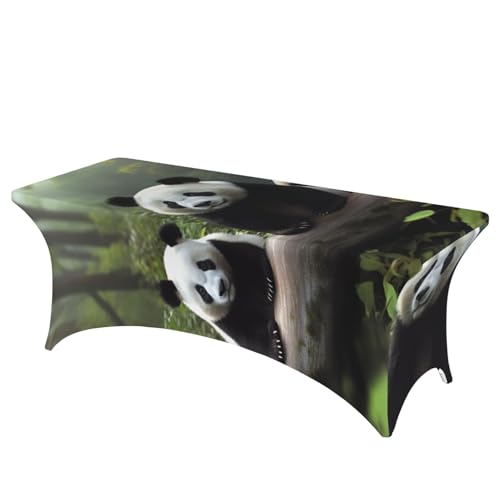 FHEDVBN Stretch-Spandex-Tischdecke, niedlicher Panda-Tischdecke für rechteckige Passform, dekorative Tischdecke, für drinnen und draußen, waschbar, Tischdecke für Veranstaltungen, Hochzeiten, Partys FHEDVBN Stretch-Spandex-Tischdecke, niedlicher Panda-Tischdecke für rechteckige Passform, dekorative Tischdecke, für drinnen und draußen, waschbar, Tischdecke für Veranstaltungen, Hochzeiten, Partys von FHEDVBN