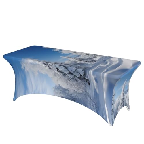 FHEDVBN Stretch-Spandex-Tischdecke, schneebedeckte Winterbäume, Tischdecke für rechteckige Passform, dekorative Tischdecke, für drinnen und draußen, waschbar, Tischdecke für Veranstaltungen FHEDVBN Stretch-Spandex-Tischdecke, schneebedeckte Winterbäume, Tischdecke für rechteckige Passform, dekorative Tischdecke, für drinnen und draußen, waschbar, Tischdecke für Veranstaltungen von FHEDVBN