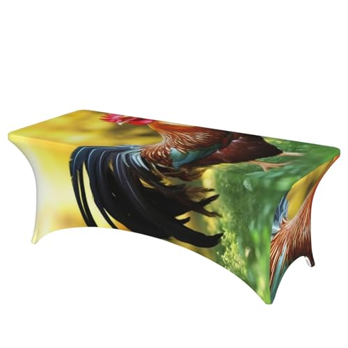 FHEDVBN Stretch-Spandex-Tischdecke, schöner Hahn, Tischdecke für rechteckige Passform, dekorative Tischdecke, für drinnen und draußen, waschbar, Tischdecke für Veranstaltungen, Hochzeiten, Partys FHEDVBN Stretch-Spandex-Tischdecke, schöner Hahn, Tischdecke für rechteckige Passform, dekorative Tischdecke, für drinnen und draußen, waschbar, Tischdecke für Veranstaltungen, Hochzeiten, Partys von FHEDVBN
