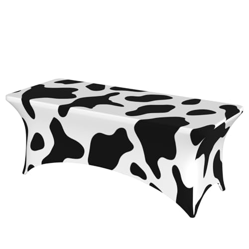 FHEDVBN Stretch-Spandex-Tischdecke, schwarz-weißes Kuhmuster, Tischdecke für rechteckige Passform, dekorative Tischdecke, für drinnen und draußen, waschbar, Tischdecke für Veranstaltungen, Hochzeiten FHEDVBN Stretch-Spandex-Tischdecke, schwarz-weißes Kuhmuster, Tischdecke für rechteckige Passform, dekorative Tischdecke, für drinnen und draußen, waschbar, Tischdecke für Veranstaltungen, Hochzeiten von FHEDVBN