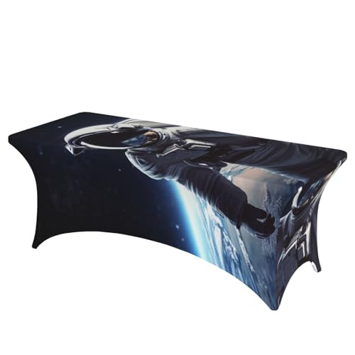 FHEDVBN Tischdecke aus Stretch-Elastan, Astronauten-Tischdecke für rechteckige Passform, dekorative Tischdecke, für drinnen und draußen, waschbar, für Veranstaltungen, Hochzeiten, Partys FHEDVBN Tischdecke aus Stretch-Elastan, Astronauten-Tischdecke für rechteckige Passform, dekorative Tischdecke, für drinnen und draußen, waschbar, für Veranstaltungen, Hochzeiten, Partys von FHEDVBN