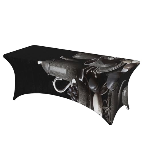 FHEDVBN Tischdecke aus Stretch-Spandex, 1,8 m, Schwarz für Nachmittagstee, rechteckige Passform, dekorative Tischdecke, für drinnen und draußen, waschbar, Tischschutz für Veranstaltungen, Hochzeiten FHEDVBN Tischdecke aus Stretch-Spandex, 1,8 m, Schwarz für Nachmittagstee, rechteckige Passform, dekorative Tischdecke, für drinnen und draußen, waschbar, Tischschutz für Veranstaltungen, Hochzeiten von FHEDVBN