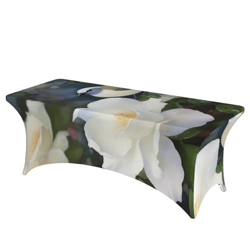 FHEDVBN Tischdecke aus Stretch-Spandex, Gardenie, Blumen, Vögel, rechteckig, dekorative Tischdecke, für drinnen und draußen, waschbar, Tischdecke für Veranstaltungen, Hochzeiten, Partys FHEDVBN Tischdecke aus Stretch-Spandex, Gardenie, Blumen, Vögel, rechteckig, dekorative Tischdecke, für drinnen und draußen, waschbar, Tischdecke für Veranstaltungen, Hochzeiten, Partys von FHEDVBN