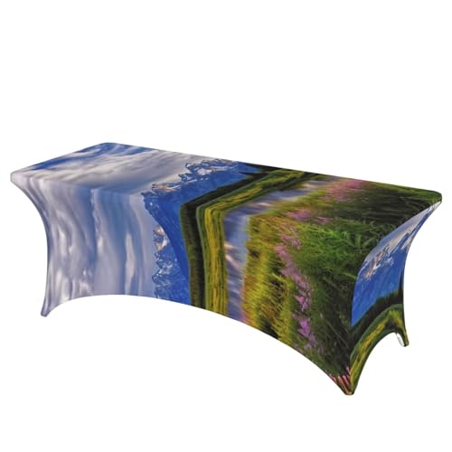 FHEDVBN Tischdecke aus Stretch-Spandex, Grand Teton National Park, rechteckig, dekorative Tischdecke, für drinnen und draußen, waschbar, Tischdecke für Veranstaltungen, Hochzeiten, Partys von FHEDVBN