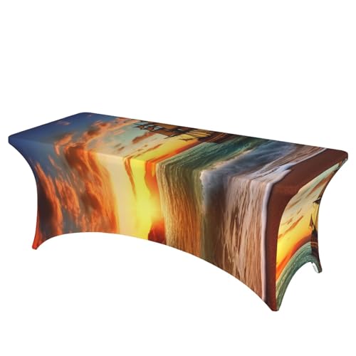 FHEDVBN Tischdecke aus Stretch-Spandex, Piratenschiff im Sonnenuntergang, Tischdecke für rechteckig, dekorative Tischdecke, für drinnen und draußen, waschbar, Tischdecke für Veranstaltungen FHEDVBN Tischdecke aus Stretch-Spandex, Piratenschiff im Sonnenuntergang, Tischdecke für rechteckig, dekorative Tischdecke, für drinnen und draußen, waschbar, Tischdecke für Veranstaltungen von FHEDVBN