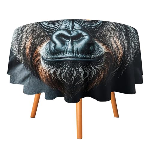 FHESDCW A Gorilla-Tischdecke, hitzebeständig, Polyester, rund, strapazierfähig, waschbar, Tischdecke für Küche, Party, Hochzeit, Picknick, 178 x 178 cm FHESDCW A Gorilla-Tischdecke, hitzebeständig, Polyester, rund, strapazierfähig, waschbar, Tischdecke für Küche, Party, Hochzeit, Picknick, 178 x 178 cm von FHESDCW