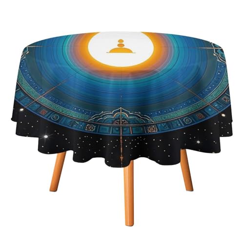 FHESDCW Balance Point of Cosmic Culture Tischdecke, hitzebeständig, Polyester, runde Tischdecke, langlebig, waschbar, Tischdecke für Küche, Party, Hochzeit, Picknick, 152,4 x 152,4 cm FHESDCW Balance Point of Cosmic Culture Tischdecke, hitzebeständig, Polyester, runde Tischdecke, langlebig, waschbar, Tischdecke für Küche, Party, Hochzeit, Picknick, 152,4 x 152,4 cm von FHESDCW