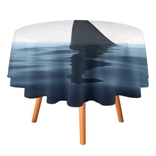 FHESDCW Blaue Fisch-Tischdecke, hitzebeständig, Polyester, rund, strapazierfähig, waschbar, Tischdecke für Küche, Party, Hochzeit, Picknick, 91,4 x 91,4 cm FHESDCW Blaue Fisch-Tischdecke, hitzebeständig, Polyester, rund, strapazierfähig, waschbar, Tischdecke für Küche, Party, Hochzeit, Picknick, 91,4 x 91,4 cm von FHESDCW