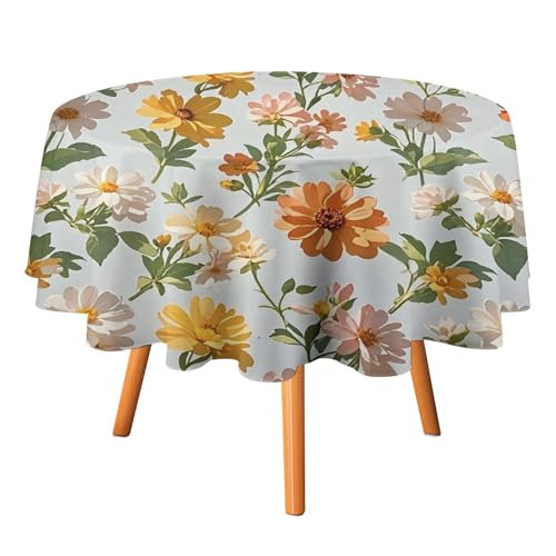 FHESDCW Blumen-Tischdecke, hitzebeständig, Polyester, rund, langlebig, waschbar, Tischdecke für Küche, Party, Hochzeit, Picknick, 91,4 x 91,4 cm FHESDCW Blumen-Tischdecke, hitzebeständig, Polyester, rund, langlebig, waschbar, Tischdecke für Küche, Party, Hochzeit, Picknick, 91,4 x 91,4 cm von FHESDCW