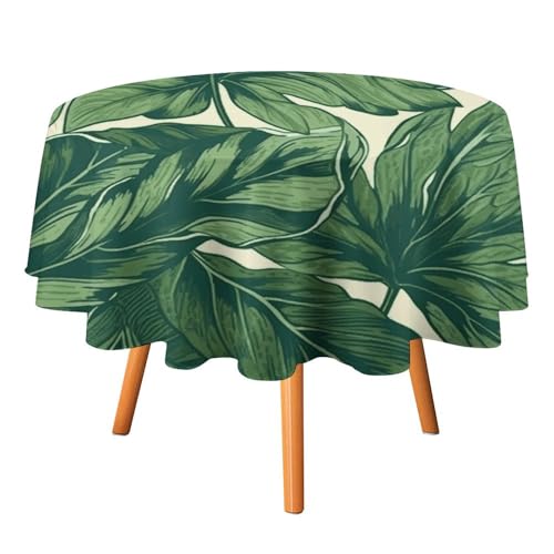 FHESDCW Botanische Tischdecke, hitzebeständig, Polyester, rund, strapazierfähig, waschbar, Tischdecke für Küche, Party, Hochzeit, Picknick, 152,4 x 152,4 cm FHESDCW Botanische Tischdecke, hitzebeständig, Polyester, rund, strapazierfähig, waschbar, Tischdecke für Küche, Party, Hochzeit, Picknick, 152,4 x 152,4 cm von FHESDCW