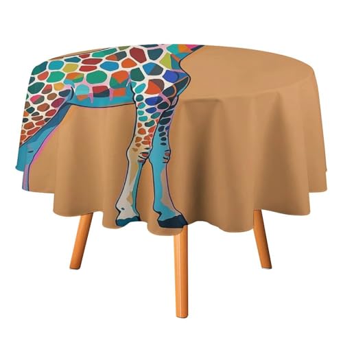 FHESDCW Bunte Giraffen-Tischdecke, hitzebeständig, Polyester, runde Tischdecke, langlebig, waschbar, Tischdecke für Küche, Party, Hochzeit, Picknick, 127 x 127 cm FHESDCW Bunte Giraffen-Tischdecke, hitzebeständig, Polyester, runde Tischdecke, langlebig, waschbar, Tischdecke für Küche, Party, Hochzeit, Picknick, 127 x 127 cm von FHESDCW