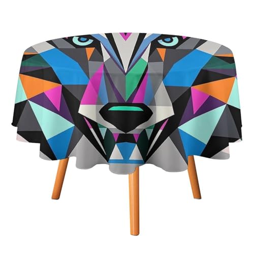 FHESDCW Coyote, Wolfstie-Tischdecke, hitzebeständig, Polyester, rund, strapazierfähig, waschbar, Tischdecke für Küche, Party, Hochzeit, Picknick, 178 x 178 cm FHESDCW Coyote, Wolfstie-Tischdecke, hitzebeständig, Polyester, rund, strapazierfähig, waschbar, Tischdecke für Küche, Party, Hochzeit, Picknick, 178 x 178 cm von FHESDCW
