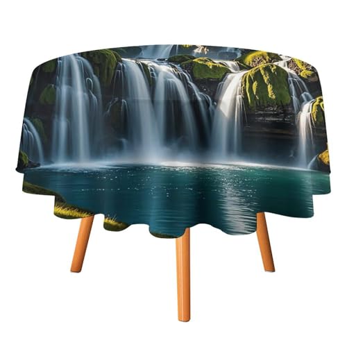 FHESDCW Grüne Kiefer, Wasserfall-Tischdecke, hitzebeständig, Polyester, rund, strapazierfähig, waschbar, Tischdecke für Küche, Party, Hochzeit, Picknick, 91,4 x 91,4 cm FHESDCW Grüne Kiefer, Wasserfall-Tischdecke, hitzebeständig, Polyester, rund, strapazierfähig, waschbar, Tischdecke für Küche, Party, Hochzeit, Picknick, 91,4 x 91,4 cm von FHESDCW