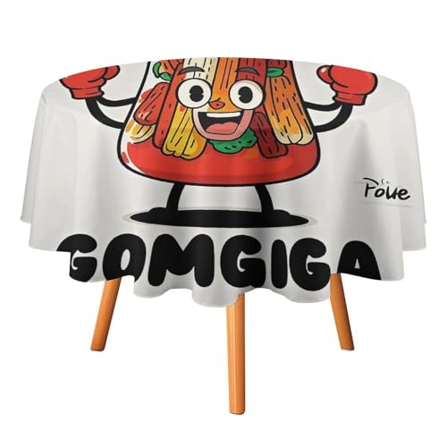 FHESDCW Interessante Kimchi-Cartoon-Tischdecke, hitzebeständig, Polyester, runde Tischdecke, langlebig, waschbar, Tischdecke für Küche, Party, Hochzeit, Picknick, 127 x 127 cm FHESDCW Interessante Kimchi-Cartoon-Tischdecke, hitzebeständig, Polyester, runde Tischdecke, langlebig, waschbar, Tischdecke für Küche, Party, Hochzeit, Picknick, 127 x 127 cm von FHESDCW