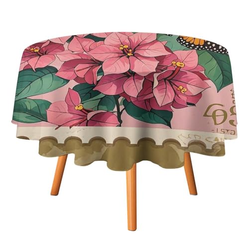FHESDCW Jiuzhong Tischdecke "Ge Hua and Butterfly", hitzebeständig, Polyester, runde Tischdecke, langlebig, waschbar, Tischdecke für Küche, Party, Hochzeit, Picknick, 91,4 x 91,4 cm FHESDCW Jiuzhong Tischdecke "Ge Hua and Butterfly", hitzebeständig, Polyester, runde Tischdecke, langlebig, waschbar, Tischdecke für Küche, Party, Hochzeit, Picknick, 91,4 x 91,4 cm von FHESDCW