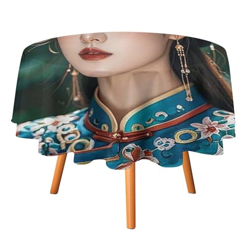 FHESDCW Klassische Schönheitstischdecke, hitzebeständig, Polyester, rund, strapazierfähig, waschbar, Tischdecke für Küche, Party, Hochzeit, Picknick, 152,4 x 152,4 cm FHESDCW Klassische Schönheitstischdecke, hitzebeständig, Polyester, rund, strapazierfähig, waschbar, Tischdecke für Küche, Party, Hochzeit, Picknick, 152,4 x 152,4 cm von FHESDCW