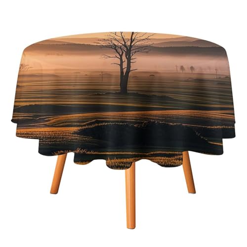 FHESDCW Misty Sunrise Tischdecke, hitzebeständig, Polyester, rund, strapazierfähig, waschbar, Tischdecke für Küche, Party, Hochzeit, Picknick, 178 x 178 cm FHESDCW Misty Sunrise Tischdecke, hitzebeständig, Polyester, rund, strapazierfähig, waschbar, Tischdecke für Küche, Party, Hochzeit, Picknick, 178 x 178 cm von FHESDCW