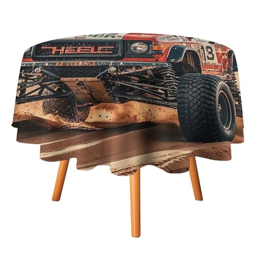 FHESDCW Offroad-Renn-Tischdecke, hitzebeständig, Polyester, rund, strapazierfähig, waschbar, Tischdecke für Küche, Party, Hochzeit, Picknick, 91,4 x 91,4 cm FHESDCW Offroad-Renn-Tischdecke, hitzebeständig, Polyester, rund, strapazierfähig, waschbar, Tischdecke für Küche, Party, Hochzeit, Picknick, 91,4 x 91,4 cm von FHESDCW