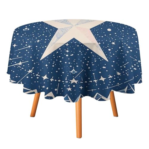 FHESDCW Pentagramm-Universum-Tischdecke, hitzebeständig, Polyester, rund, strapazierfähig, waschbar, Tischdecke für Küche, Party, Hochzeit, Picknick, 91,4 x 91,4 cm FHESDCW Pentagramm-Universum-Tischdecke, hitzebeständig, Polyester, rund, strapazierfähig, waschbar, Tischdecke für Küche, Party, Hochzeit, Picknick, 91,4 x 91,4 cm von FHESDCW