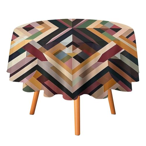 FHESDCW Rautenförmige geometrische Tischdecke, hitzebeständig, Polyester, runde Tischdecke, langlebig, waschbar, Tischdecke für Küche, Party, Hochzeit, Picknick, 91,4 x 91,4 cm FHESDCW Rautenförmige geometrische Tischdecke, hitzebeständig, Polyester, runde Tischdecke, langlebig, waschbar, Tischdecke für Küche, Party, Hochzeit, Picknick, 91,4 x 91,4 cm von FHESDCW