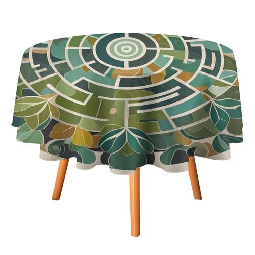 FHESDCW Runde Labyrinth-Tischdecke, hitzebeständig, Polyester, runde Tischdecke, langlebig, waschbar, Tischdecke für Küche, Party, Hochzeit, Picknick, 127 x 127 cm FHESDCW Runde Labyrinth-Tischdecke, hitzebeständig, Polyester, runde Tischdecke, langlebig, waschbar, Tischdecke für Küche, Party, Hochzeit, Picknick, 127 x 127 cm von FHESDCW
