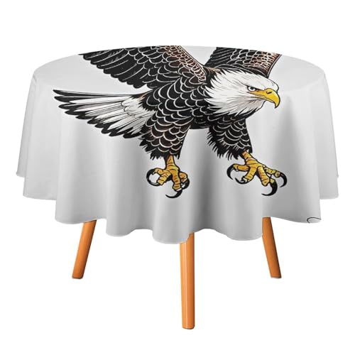 FHESDCW Sketch of Glatzenadler-Tauchtischdecke, hitzebeständig, Polyester, rund, strapazierfähig, waschbar, Tischdecke für Küche, Party, Hochzeit, Picknick, 152,4 x 152,4 cm FHESDCW Sketch of Glatzenadler-Tauchtischdecke, hitzebeständig, Polyester, rund, strapazierfähig, waschbar, Tischdecke für Küche, Party, Hochzeit, Picknick, 152,4 x 152,4 cm von FHESDCW