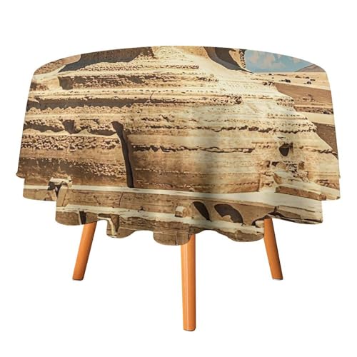 FHESDCW Sphinx Tischdecke, hitzebeständig, Polyester, rund, strapazierfähig, waschbar, Tischdecke für Küche, Party, Hochzeit, Picknick, 91,4 x 91,4 cm FHESDCW Sphinx Tischdecke, hitzebeständig, Polyester, rund, strapazierfähig, waschbar, Tischdecke für Küche, Party, Hochzeit, Picknick, 91,4 x 91,4 cm von FHESDCW