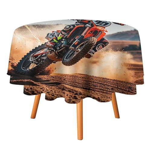FHESDCW Sport-Motorrad-Tischdecke, hitzebeständig, Polyester, rund, strapazierfähig, waschbar, Tischdecke für Küche, Party, Hochzeit, Picknick, 178 x 177,8 cm FHESDCW Sport-Motorrad-Tischdecke, hitzebeständig, Polyester, rund, strapazierfähig, waschbar, Tischdecke für Küche, Party, Hochzeit, Picknick, 178 x 177,8 cm von FHESDCW