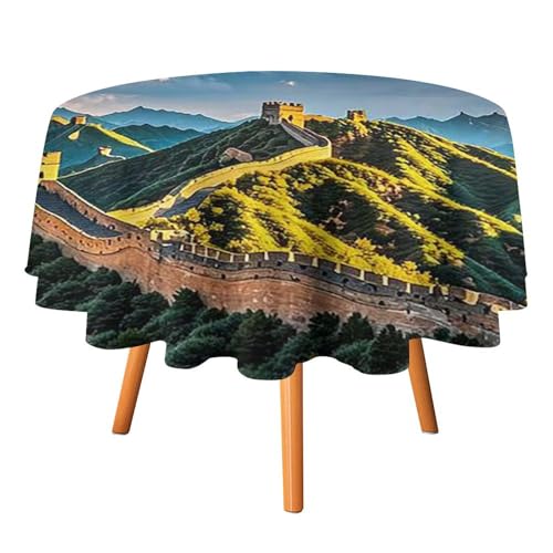FHESDCW The Great Wall of China Tischdecke, hitzebeständig, Polyester, rund, strapazierfähig, waschbar, Tischdecke für Küche, Party, Hochzeit, Picknick, 152,4 x 152,4 cm FHESDCW The Great Wall of China Tischdecke, hitzebeständig, Polyester, rund, strapazierfähig, waschbar, Tischdecke für Küche, Party, Hochzeit, Picknick, 152,4 x 152,4 cm von FHESDCW