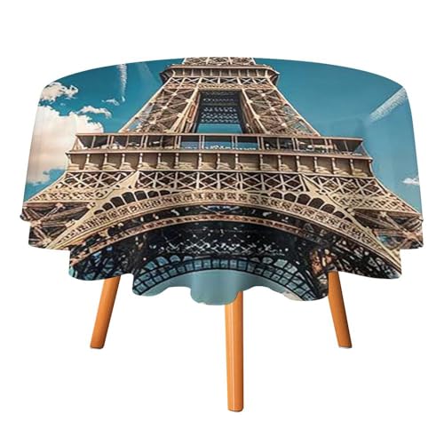 FHESDCW The Towering Iron Tower Tischdecke, hitzebeständig, Polyester, rund, strapazierfähig, waschbar, Tischdecke für Küche, Party, Hochzeit, Picknick, 91,4 x 91,4 cm FHESDCW The Towering Iron Tower Tischdecke, hitzebeständig, Polyester, rund, strapazierfähig, waschbar, Tischdecke für Küche, Party, Hochzeit, Picknick, 91,4 x 91,4 cm von FHESDCW