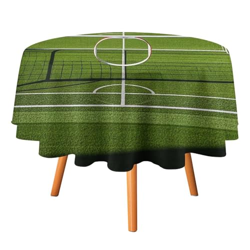 FHESDCW Tischdecke, Motiv: Fußballtorpfosten, Sportbereich, hitzebeständig, Polyester, runde Tischdecke, langlebig, waschbar, Tischdecke für Küche, Party, Hochzeit, Picknick, 127 x 127 cm FHESDCW Tischdecke, Motiv: Fußballtorpfosten, Sportbereich, hitzebeständig, Polyester, runde Tischdecke, langlebig, waschbar, Tischdecke für Küche, Party, Hochzeit, Picknick, 127 x 127 cm von FHESDCW