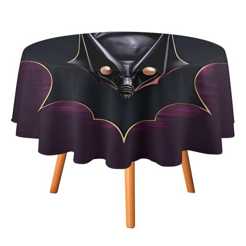 FHESDCW Tischdecke, Motiv: schwarze Geisterfledermaus, hitzebeständig, Polyester, rund, strapazierfähig, waschbar, Tischdecke für Küche, Party, Hochzeit, Picknick, 91,4 x 91,4 cm FHESDCW Tischdecke, Motiv: schwarze Geisterfledermaus, hitzebeständig, Polyester, rund, strapazierfähig, waschbar, Tischdecke für Küche, Party, Hochzeit, Picknick, 91,4 x 91,4 cm von FHESDCW