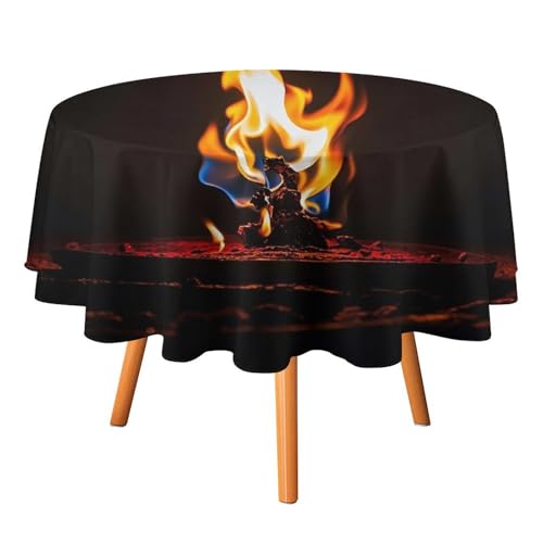 FHESDCW Tischdecke, hitzebeständig, Polyester, rund, strapazierfähig, waschbar, Tischdecke für Küche, Party, Hochzeit, Picknick, 152,4 x 152,4 cm FHESDCW Tischdecke, hitzebeständig, Polyester, rund, strapazierfähig, waschbar, Tischdecke für Küche, Party, Hochzeit, Picknick, 152,4 x 152,4 cm von FHESDCW